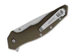 Briceag Shoreline Olive Stonewash Kershaw- Maner GRN, Asistat Flipper