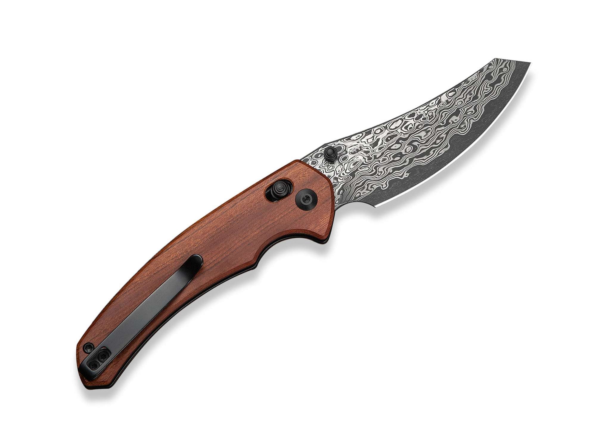 Briceag Sixgill Damascus Guibourtia CIVIVI- Lama Damasc, Maner Lemn Bubinga