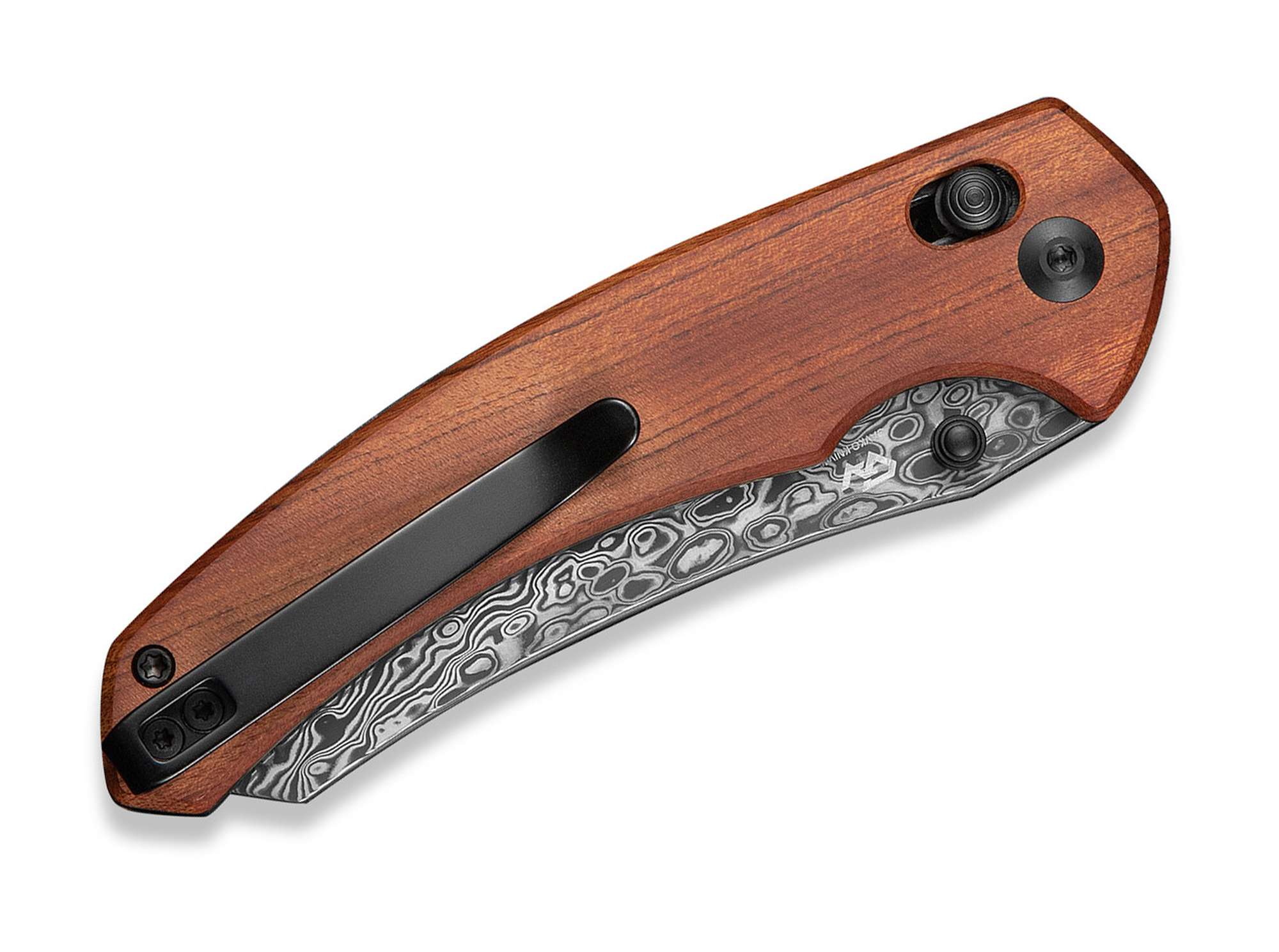 Briceag Sixgill Damascus Guibourtia CIVIVI- Lama Damasc, Maner Lemn Bubinga