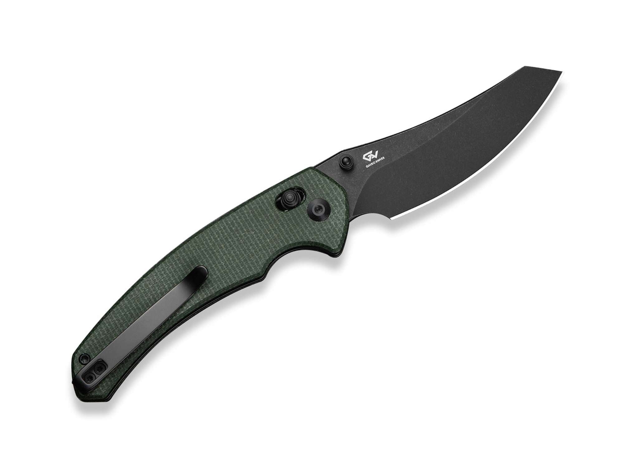 Briceag Sixgill Nitro-V Green Micarta Black Stonewashed CIVIVI- EDC, Tanto