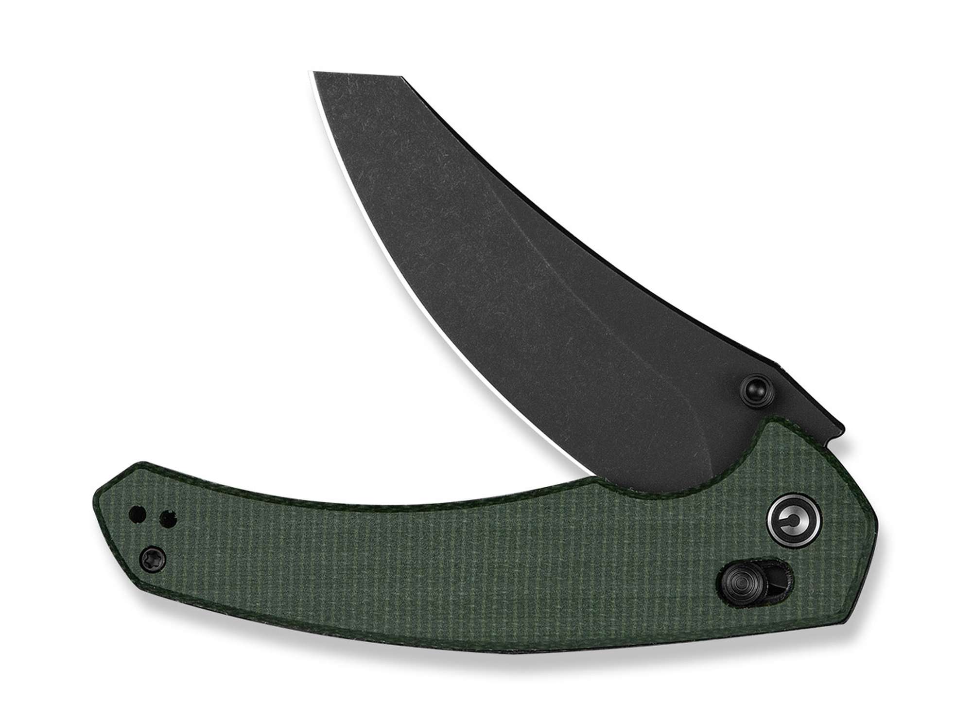 Briceag Sixgill Nitro-V Green Micarta Black Stonewashed CIVIVI- EDC, Tanto