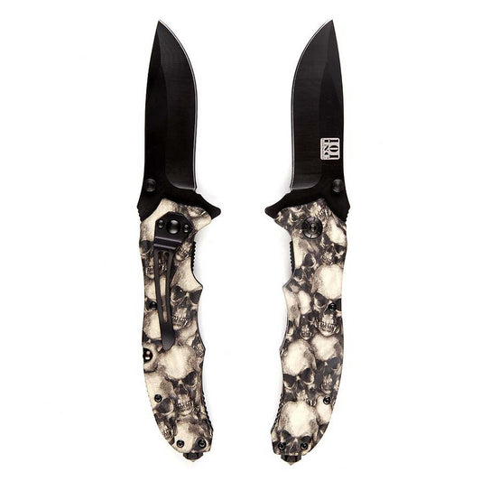 Briceag Skull + Clip Negru 101 INC - Performanță Tactică Asigurată