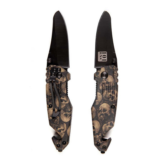 Briceag Skull klein + clip Negru - Compact, Rezistent, Salvator