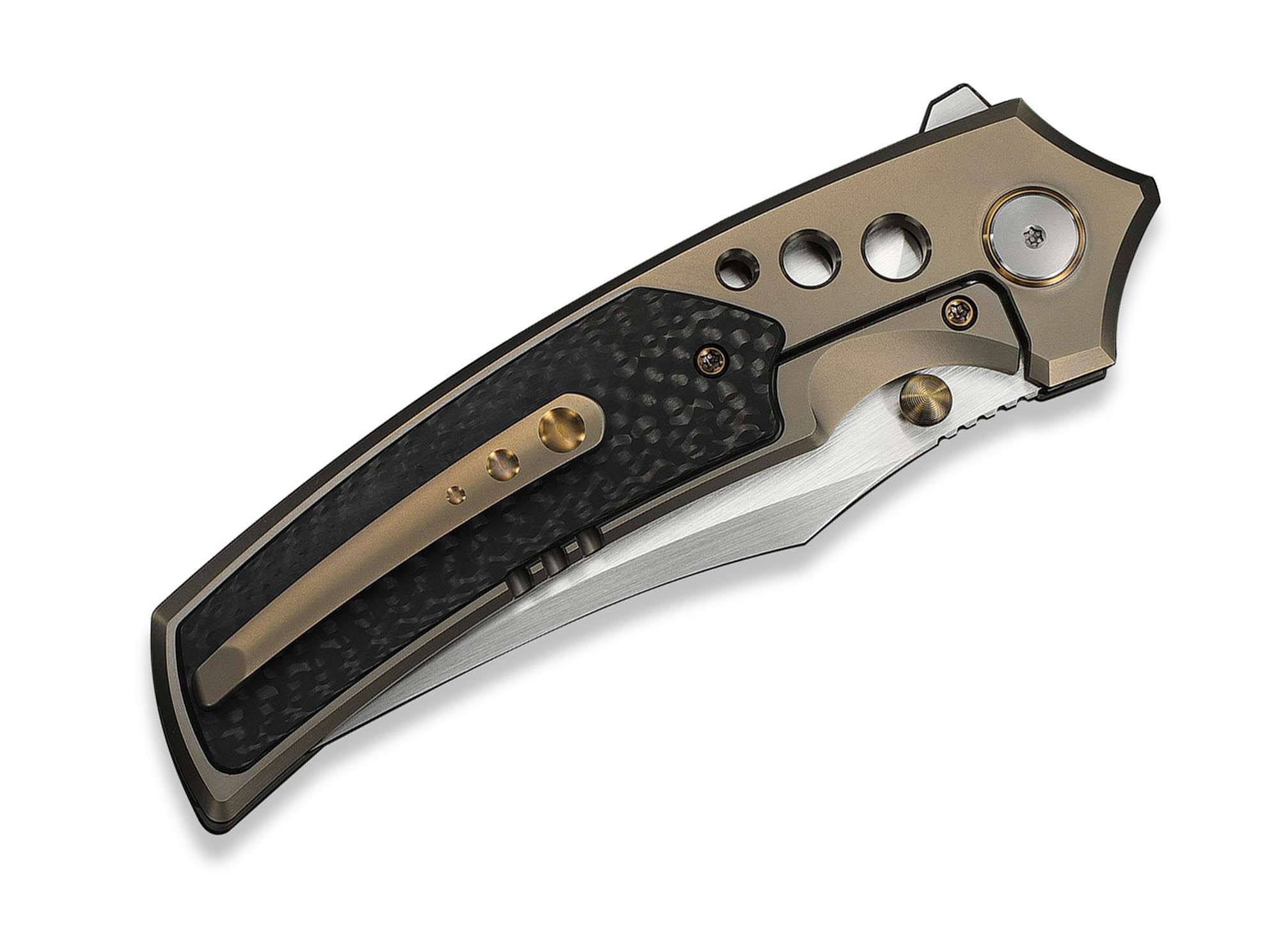 Briceag Skynix M390 Champagne Ti Twill CF WE Knife- M390, Titan