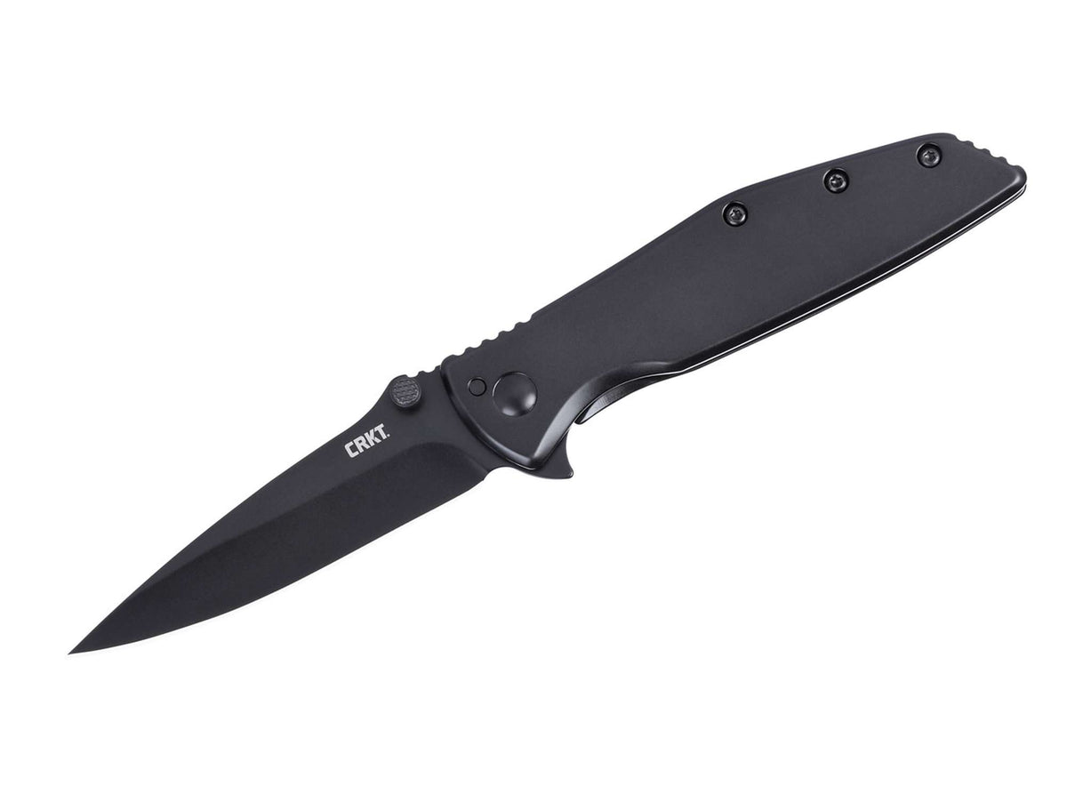 Briceag Slag Stainless Steel All Black CRKT- Lama D2, Mecanism Asistat