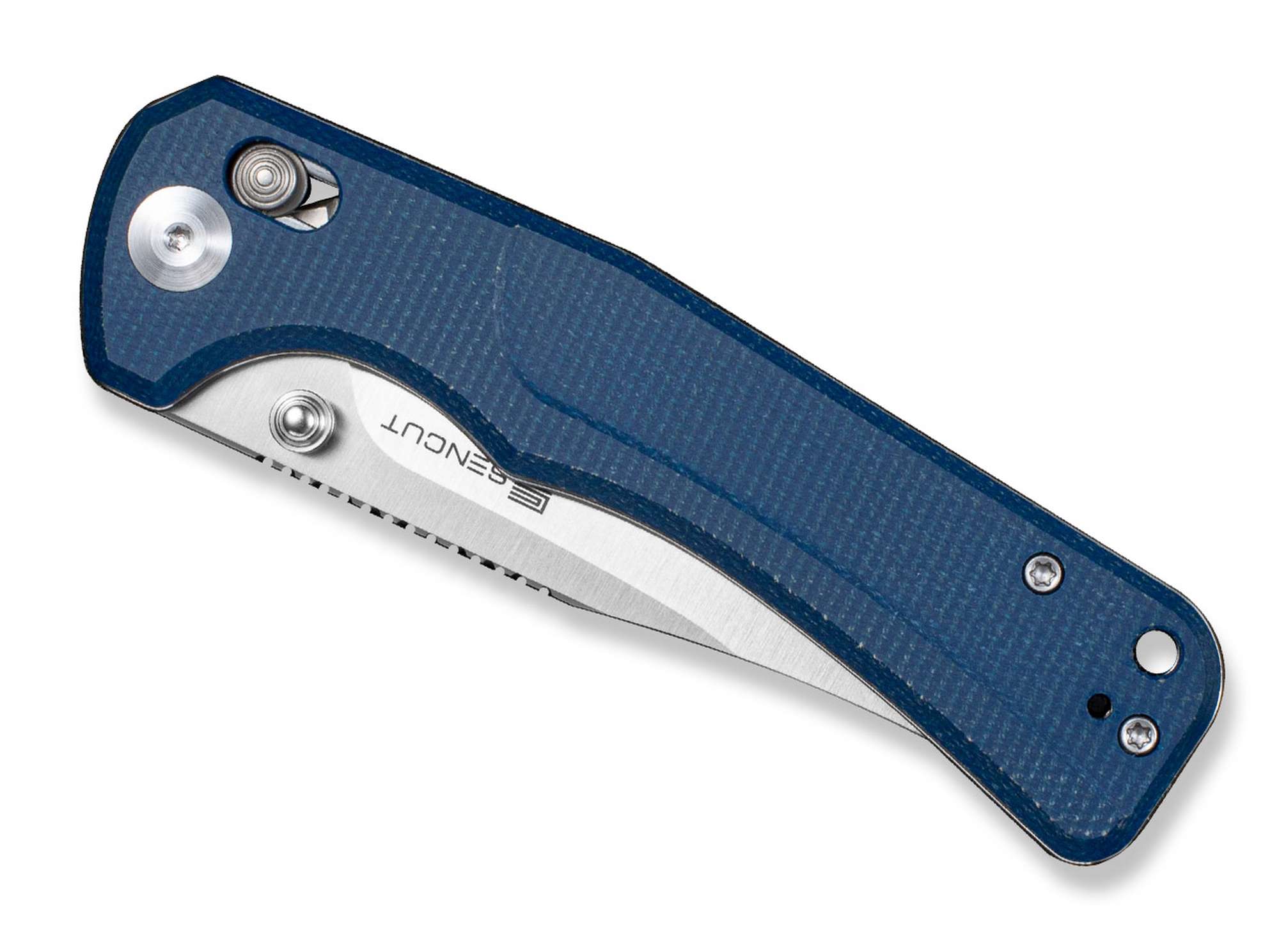 Briceag Slybolt Blue Micarta SENCUT- Utilizare EDC, Maner Micarta Texturat