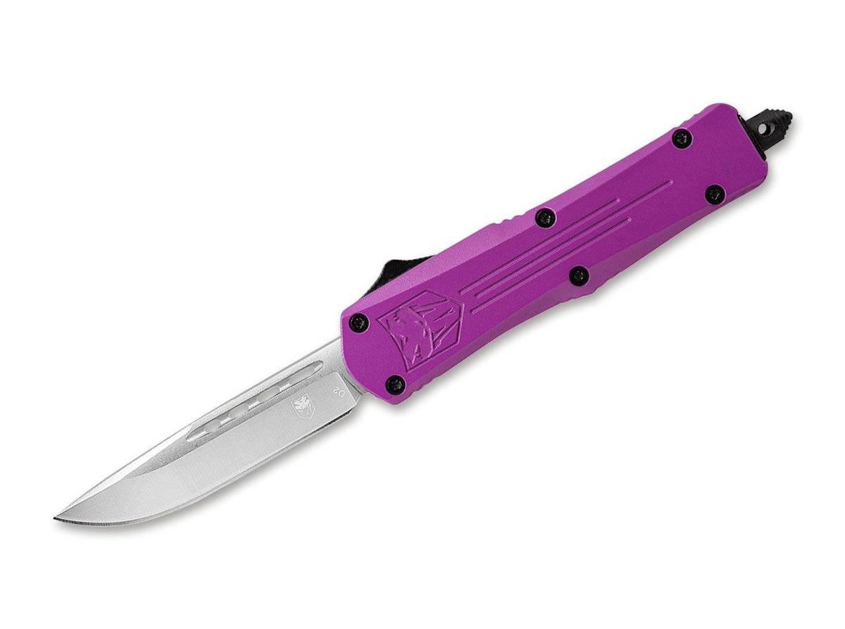 Briceag Small FS-3 OTF Purple CobraTec- Actionare OTF, Culoare Mov