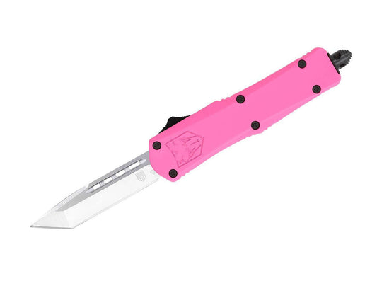 Briceag Small FS-3 Pink Tanto Not Serrated CobraTec- OTF Automat, Lama D2