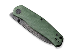Briceag Sokoke Micarta Green Damascus CIVIVI- Lamă Damasc, Maner Micarta Verde