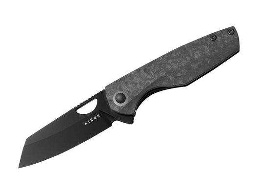 Briceag Sparrow S45VN Ti Marble CF Grey Kizer- Maner Titan Carbon, Lama CPM-S-45VN