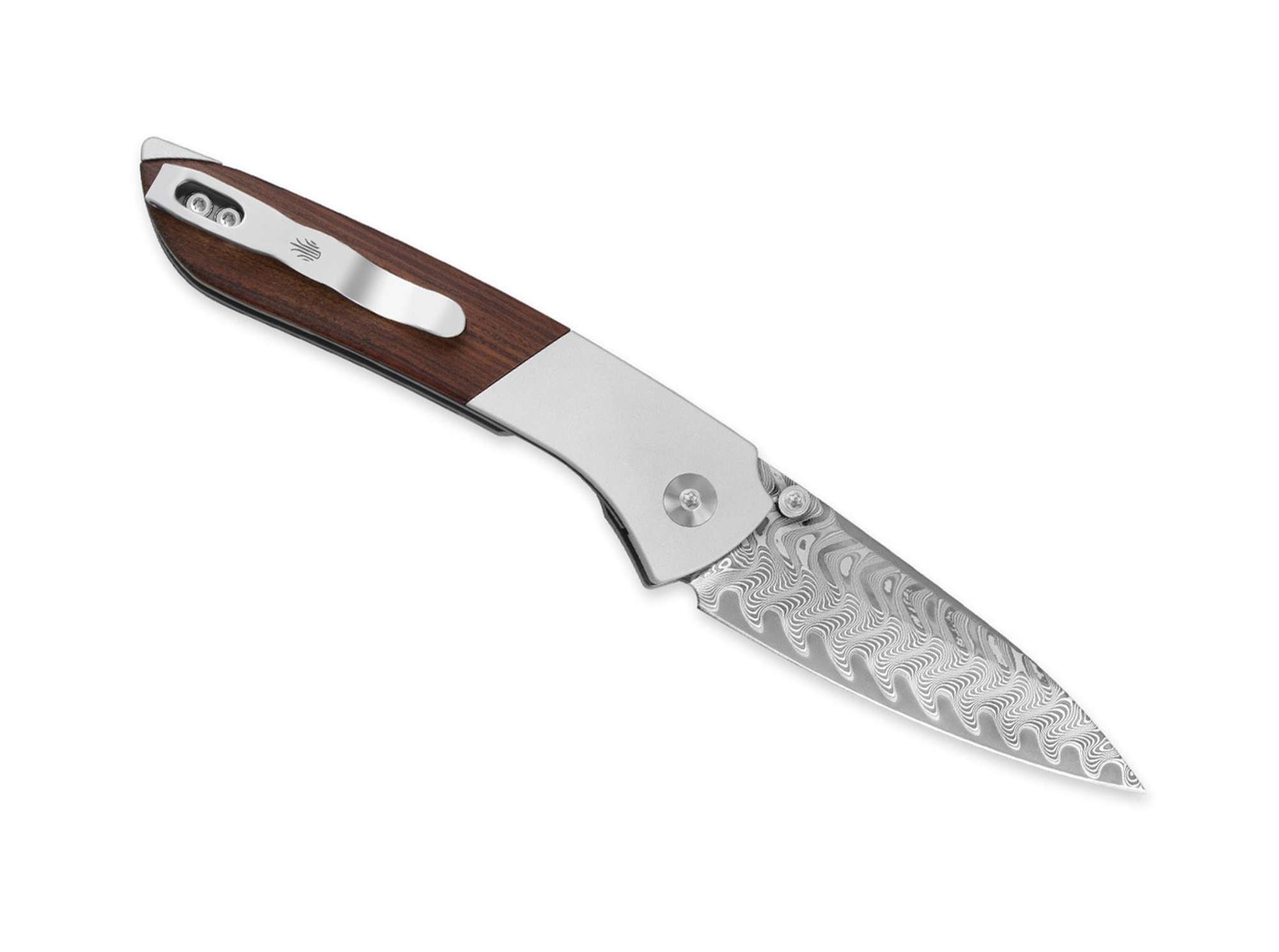 Briceag Spitfire Damascus Ti Mkuruti Kizer- Lama Damascus, Maner Titan Mkuruti