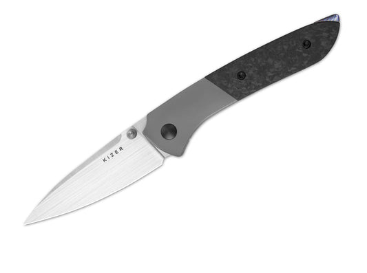 Briceag Spitfire S35VN Grey Ti CF Kizer- Lama S35VN, Maner Titan-Carbon