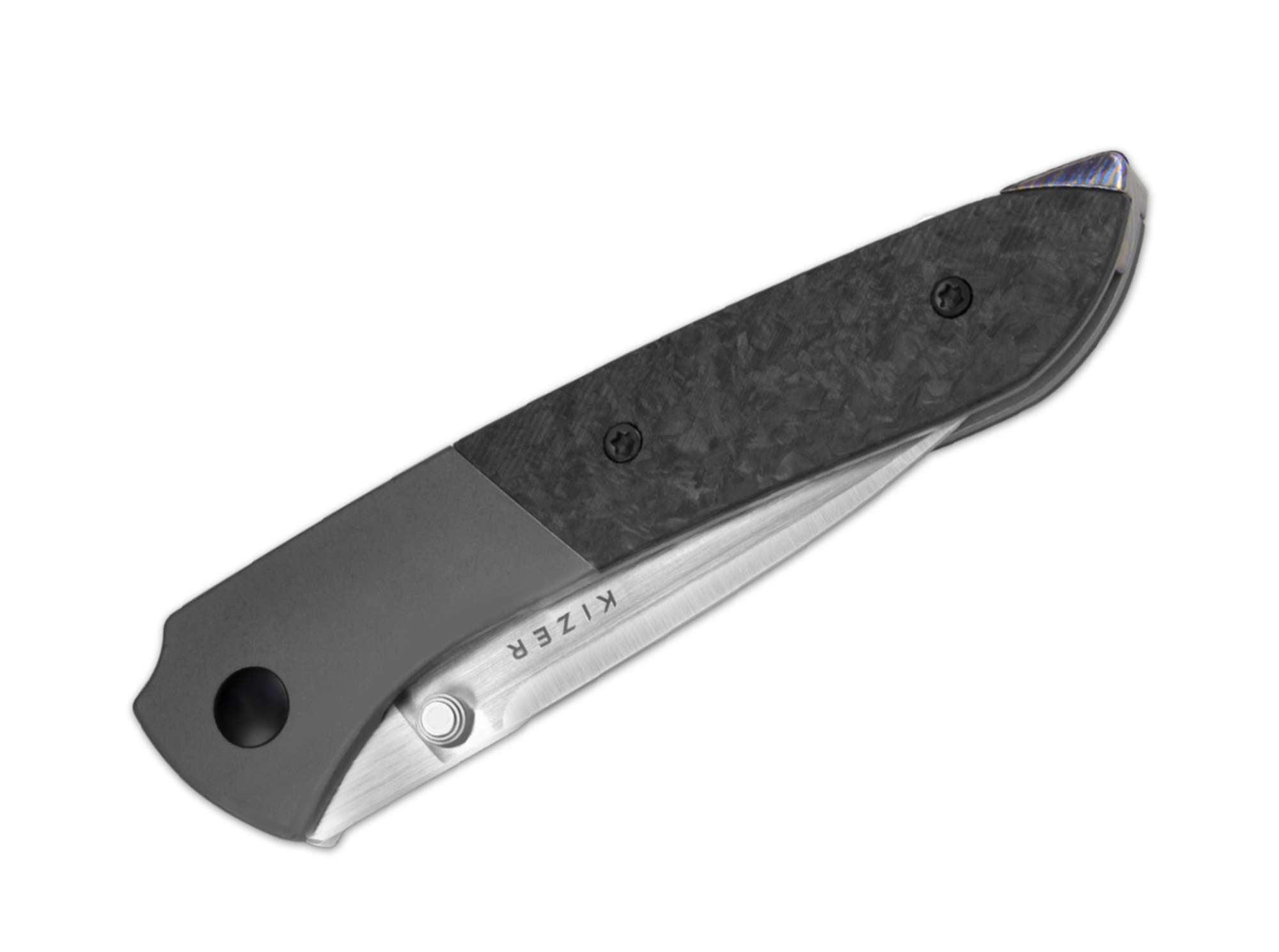 Briceag Spitfire S35VN Grey Ti CF Kizer- Lama S35VN, Maner Titan-Carbon