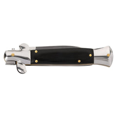 Briceag Springmesser Pakkaholz Negru Herbertz - Oțel 420, Button Lock