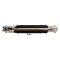 Briceag Springmesser Pakkaholz Negru Herbertz - Oțel 420, Button Lock