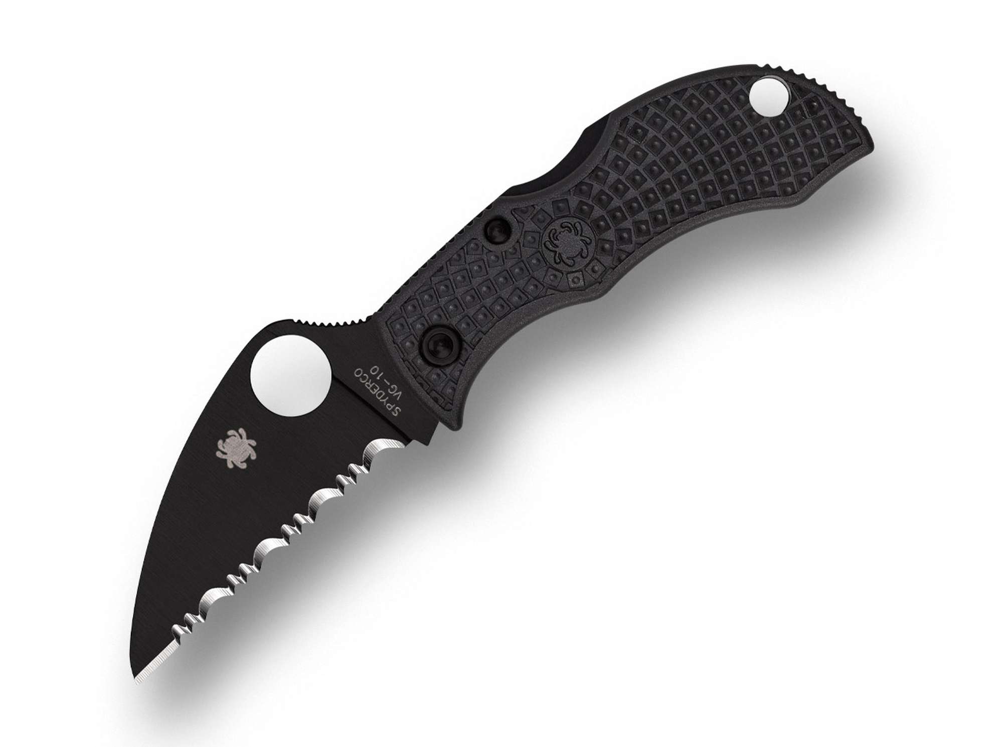 Briceag Spyderco Manbug Wharncliffe Lightweight All Black – Cuțit EDC Ultra Compact VG-10