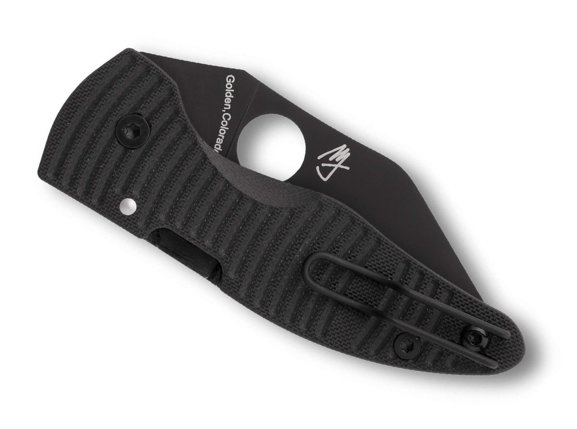 Briceag Spyderco MicroJimbo Salt MagnaCut All Black – Cuțit Tactic Premium Compression Lock