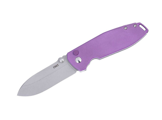 Briceag Squid XM Button Lock G10 Purple CRKT- Maner G10 Violet, Blocare Buton