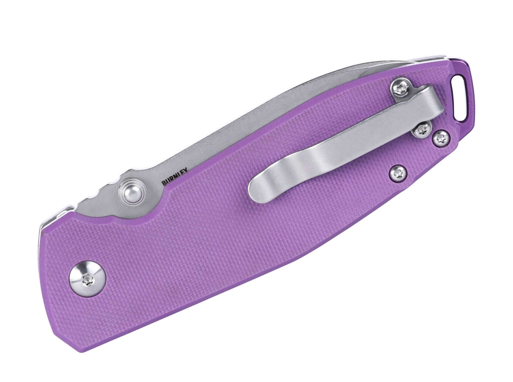 Briceag Squid XM Button Lock G10 Purple CRKT- Maner G10 Violet, Blocare Buton