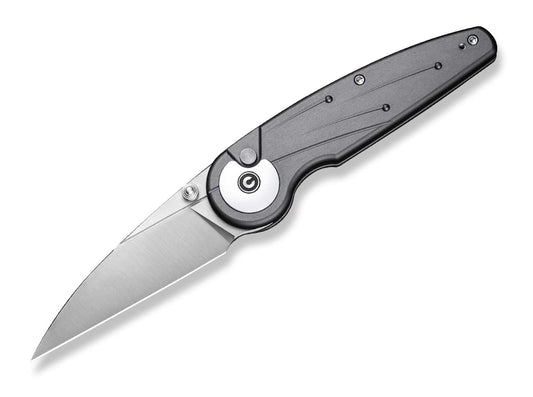 Briceag Starflare Aluminum Grey CIVIVI- Lama Wharncliffe Nitro-V, Mecanism Button Lock