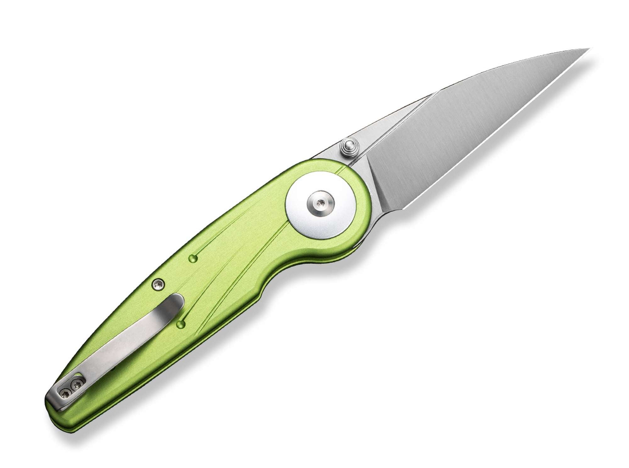 Briceag Starflare Aluminum Lime Green CIVIVI- Design Dinamic, Mecanism Button Lock