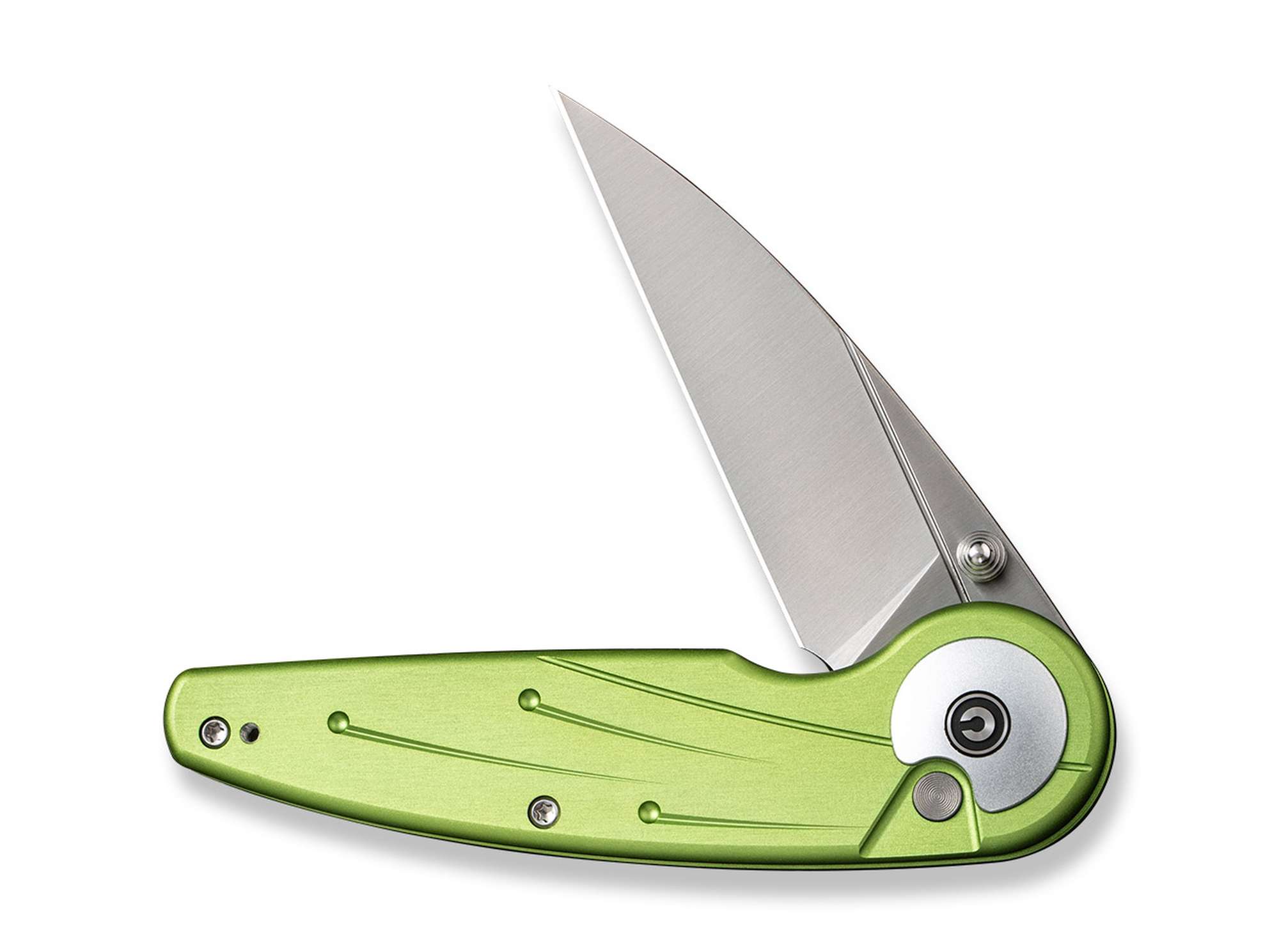 Briceag Starflare Aluminum Lime Green CIVIVI- Design Dinamic, Mecanism Button Lock