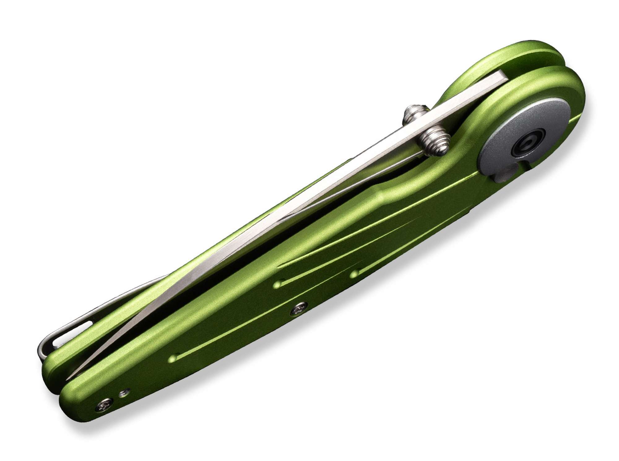 Briceag Starflare Aluminum Lime Green CIVIVI- Design Dinamic, Mecanism Button Lock