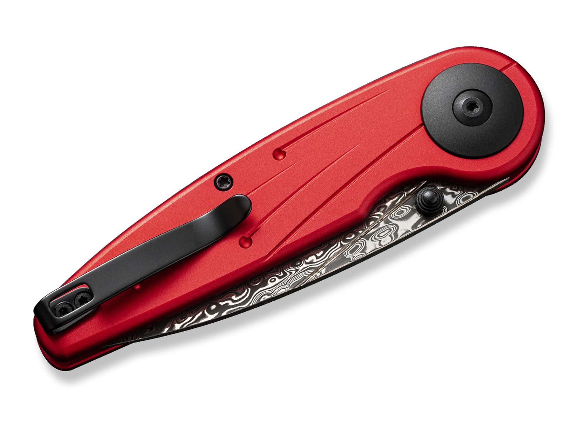Briceag Starflare Aluminum Red Damascus CIVIVI- EDC, Lama Damascus