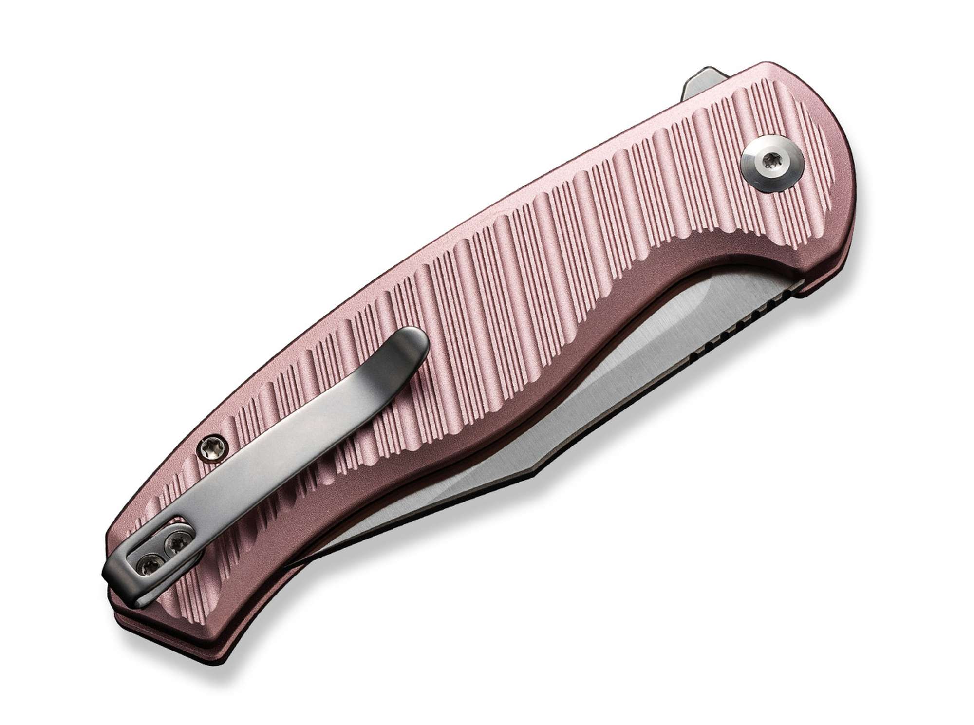 Briceag Stormhowl Aluminum Milled Light Pink CIVIVI- Lama Nitro-V, Sistem Button Lock