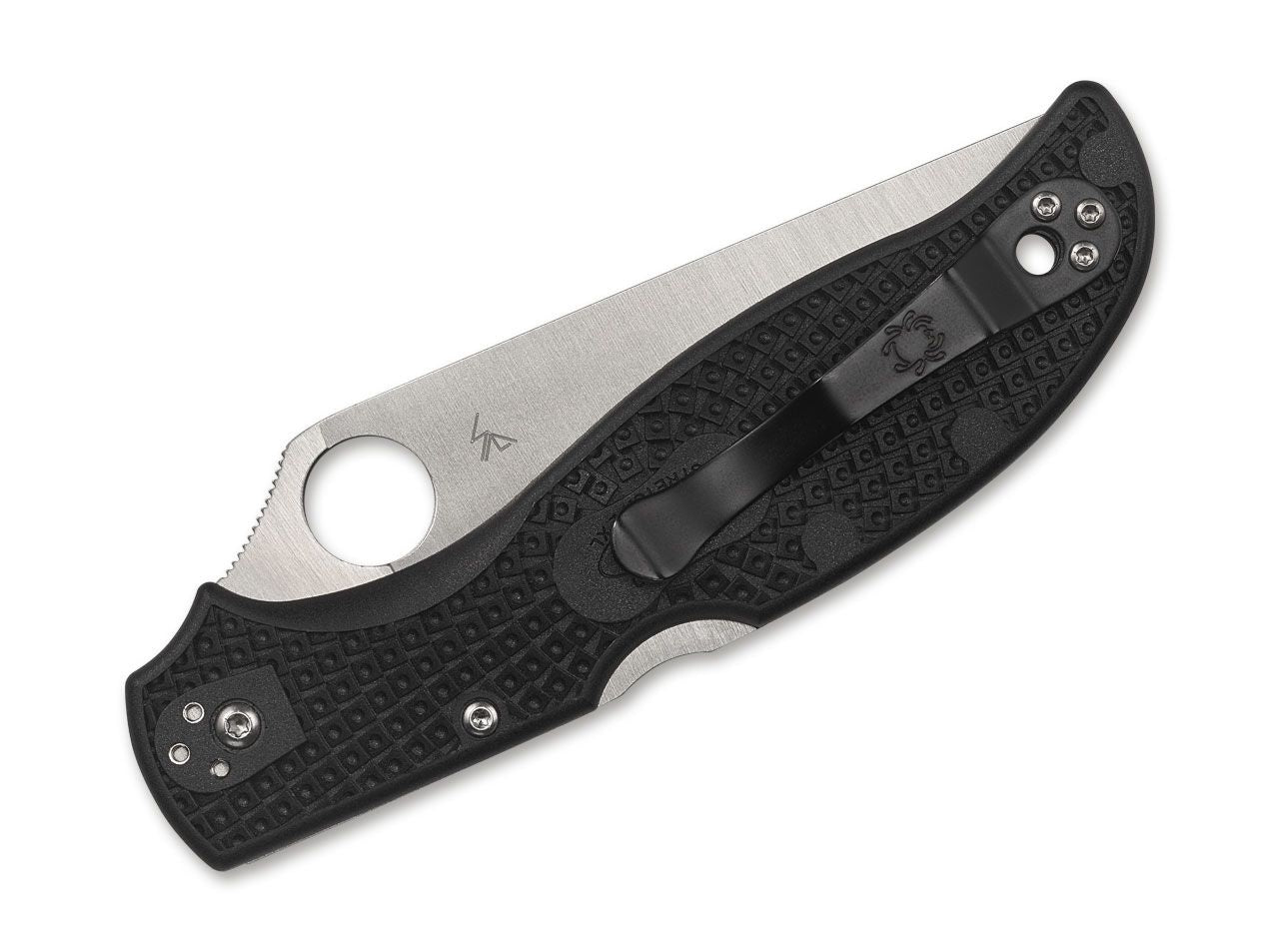 Briceag Stretch 2 XL Lightweight Black PlainEdge Spyderco- Usor, Negru