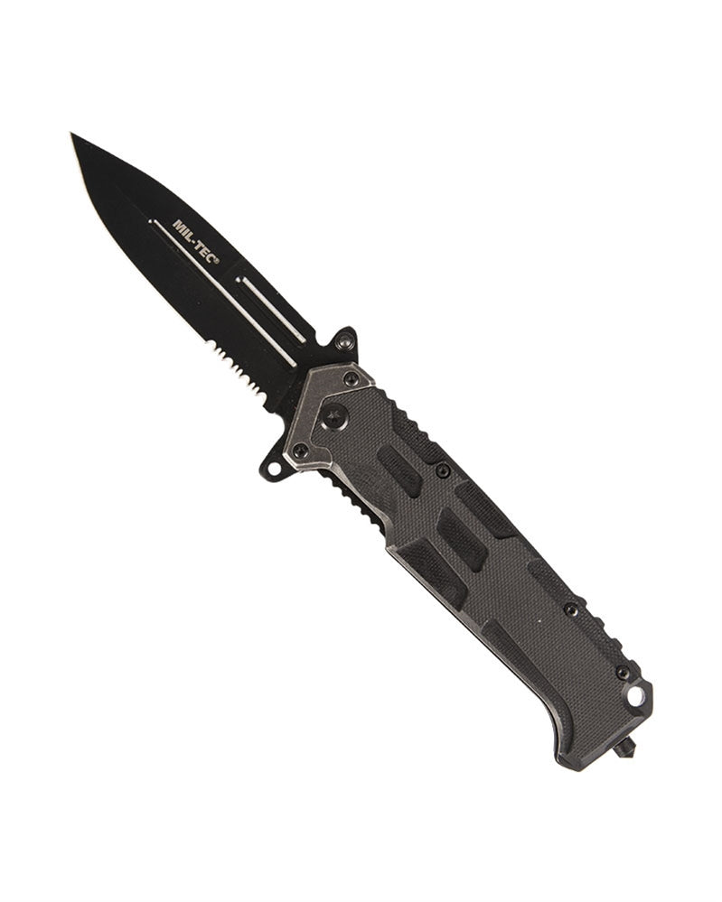 Briceag Tactic Mil-Tec Black Assault – Lamă 9,2 cm, Oțel 440