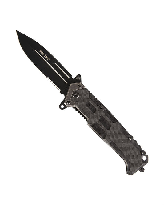 Briceag Tactic Mil-Tec Black Assault – Lamă 9,2 cm, Oțel 440