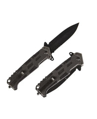 Briceag Tactic Mil-Tec Black Assault – briceag deschis și închis, vedere din ambele părți