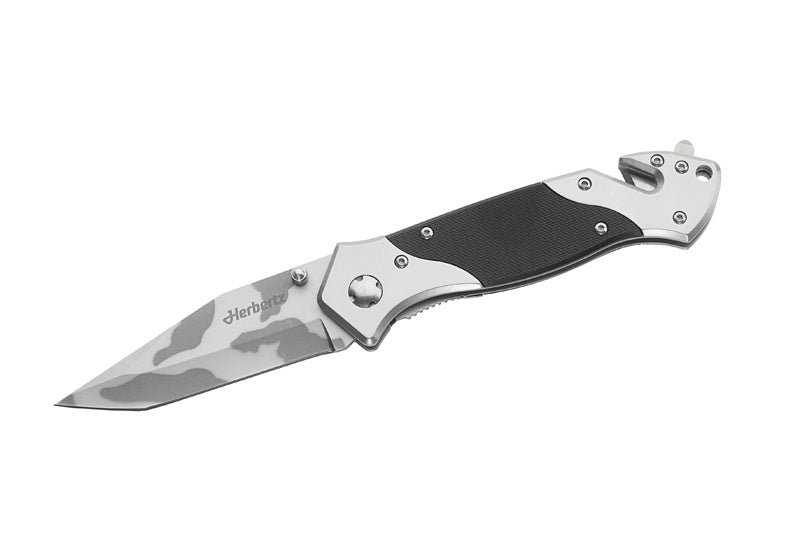 Briceag Tactic Tanto Negru Herbertz - Oțel 440A, Linerlock G-10