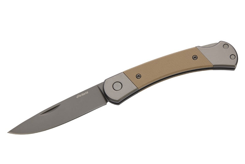 Briceag Taschenmesser Titanbeschichtung Grey D2 Herbertz - Oțel D2, Lamă Pliabilă