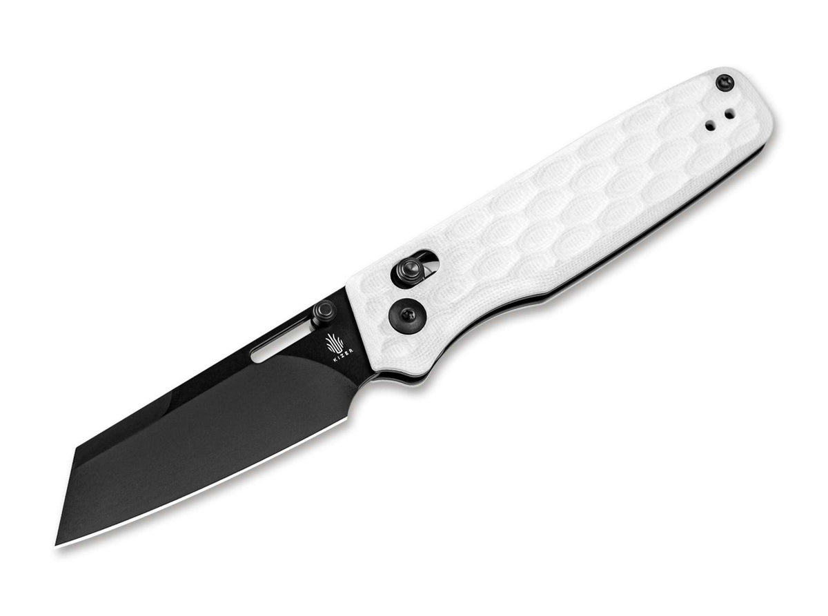 Briceag Task Nitro-V G10 White Black Blade Kizer- Lama Nitro-V, Maner G10 Alb