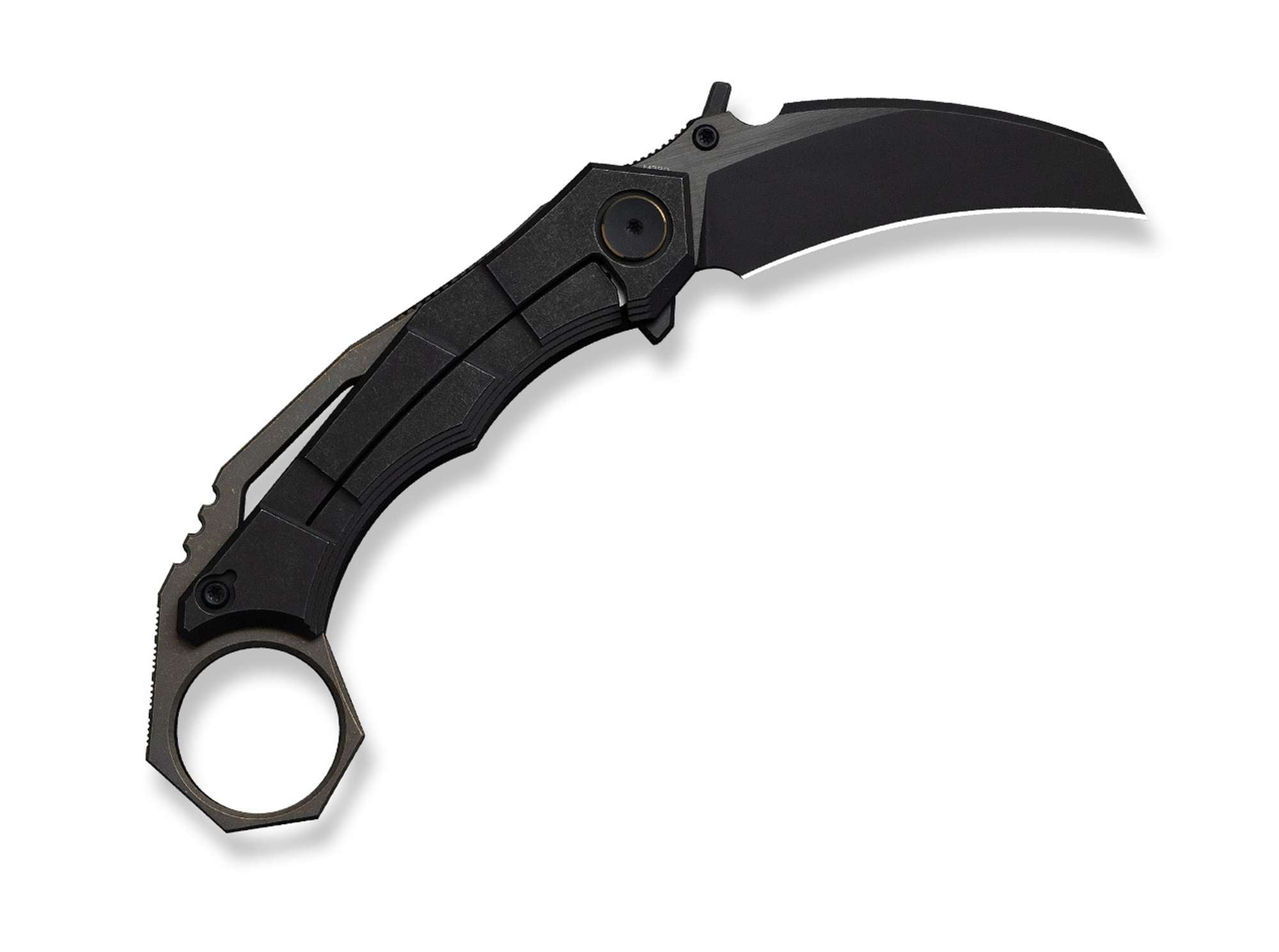 Briceag Tayra M390 Black & Bronze Ti Black Stonewashed WE Knife- Lama M390, Maner Titan