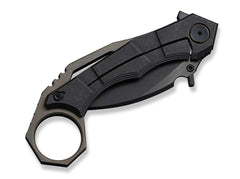 Briceag Tayra M390 Black & Bronze Ti Black Stonewashed WE Knife- Lama M390, Maner Titan