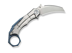 Briceag Tayra M390 Grey & Blue Ti Stonewashed WE Knife- Lama M390, Maner Titan
