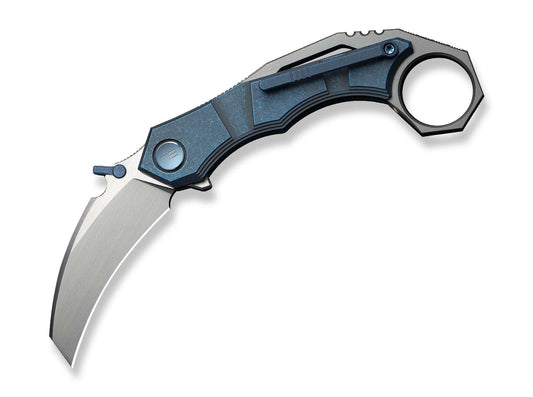 Briceag Tayra M390 Ti Blue & Grey Ti Satin WE Knife- Lama M390, Maner Titan Albastru