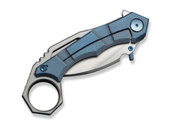 Briceag Tayra M390 Ti Blue & Grey Ti Satin WE Knife- Lama M390, Maner Titan Albastru
