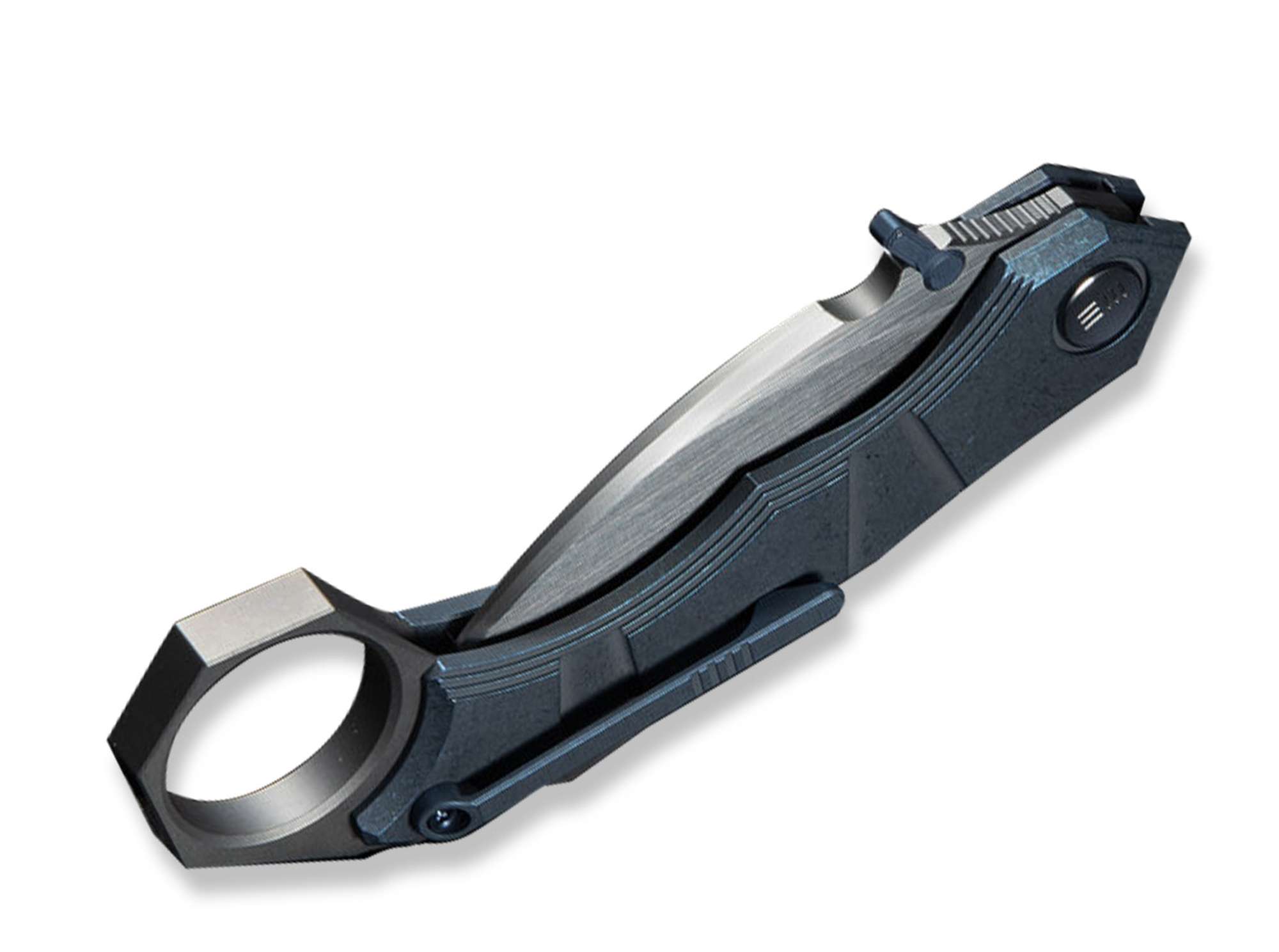 Briceag Tayra M390 Ti Blue & Grey Ti Satin WE Knife- Lama M390, Maner Titan Albastru