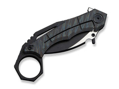 Briceag Tayra M390 Tiger Stripe Ti Black Stonewashed WE Knife- Lama M390, Maner Titan