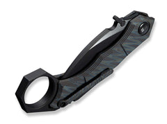 Briceag Tayra M390 Tiger Stripe Ti Black Stonewashed WE Knife- Lama M390, Maner Titan