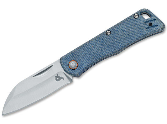 Briceag Teeny D2 Denim Micarta BlackFox- Lama D2 Satinata, Maner Micarta Albastru