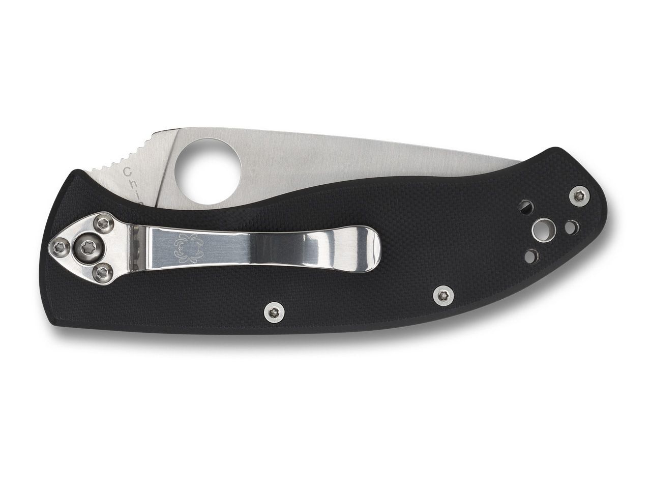 Briceag Tenacious Satin Combination Spyderco- Utilizare EDC, Maner G10 Negru