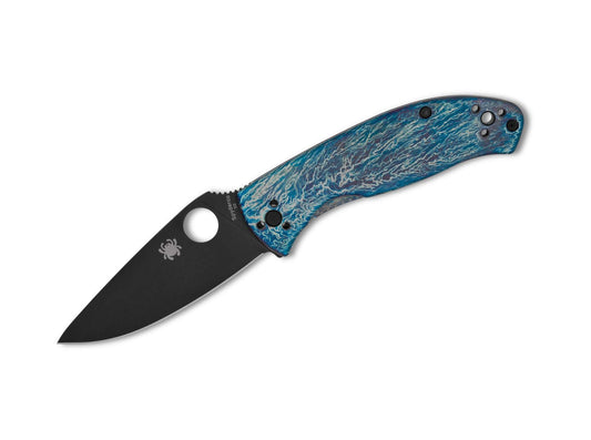 Briceag Tenacious Spyderco- Lama D2 Neagra, Maner Titaniu