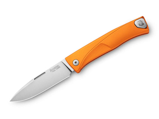 Briceag Thrill Orange LionSteel- Maner Aluminiu Orange, Lama Böhler M390
