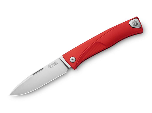 Briceag Thrill Red LionSteel- Lama Böhler M390, Maner din Aluminiu Rosu