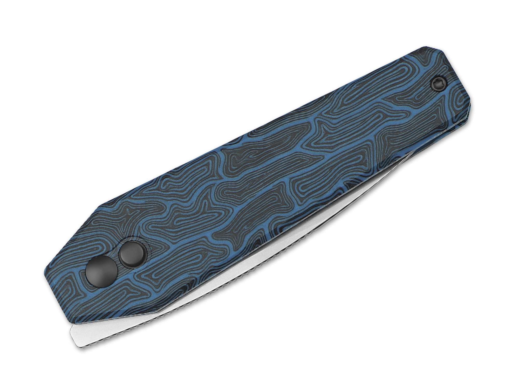Briceag Tomb Nitro-V Blue & Black Damascus G10 Kizer- Lama Nitro-V, Blocare Button Lock